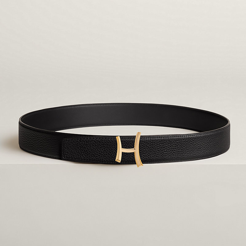 Script belt buckle & Reversible leather strap 38 mm