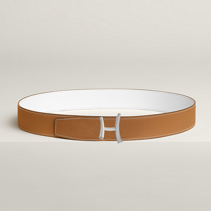 Script belt buckle & Reversible leather strap 38 mm