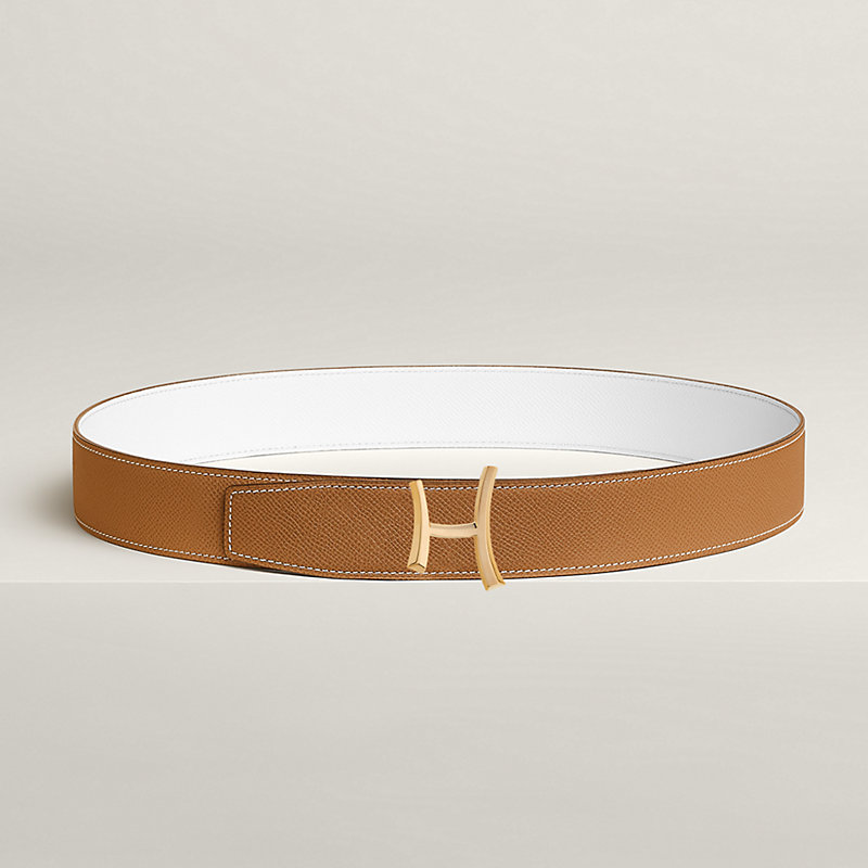 Script belt buckle & Reversible leather strap 38 mm