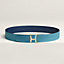 Script belt buckle & Reversible leather strap 38 mm, view 1 of 2