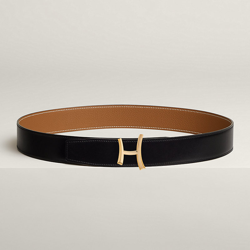 Script belt buckle & Reversible leather strap 38 mm