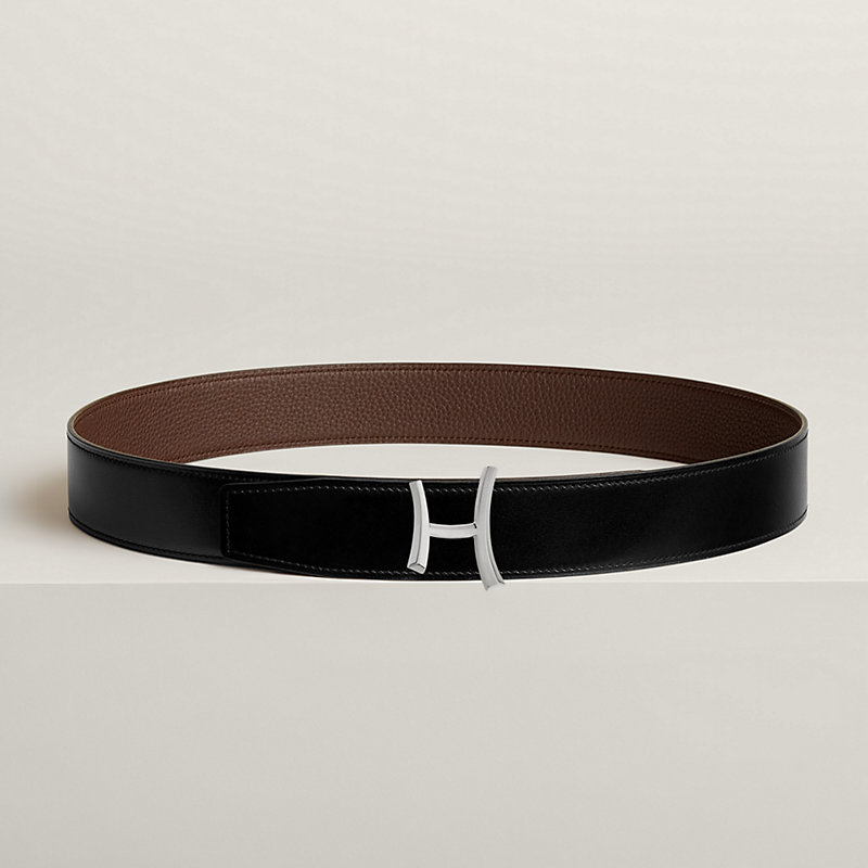 Script belt buckle & Reversible leather strap 38 mm