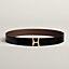 View: , Script belt buckle & Reversible leather strap 38 mm