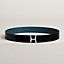 View: , Script belt buckle & Reversible leather strap 38 mm