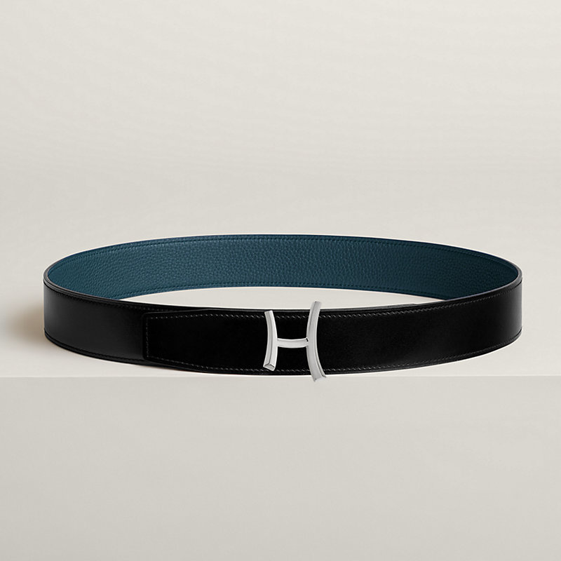Script belt buckle & Reversible leather strap 38 mm
