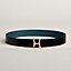 View: , Script belt buckle & Reversible leather strap 38 mm