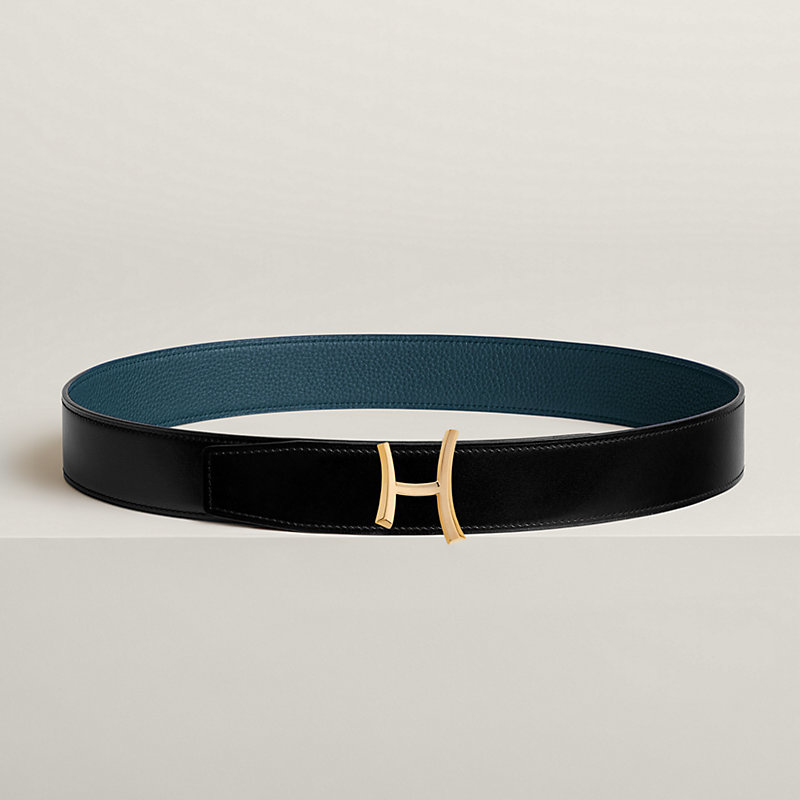 Script belt buckle & Reversible leather strap 38 mm