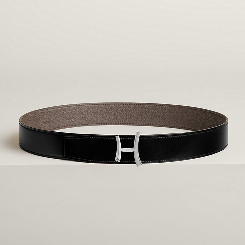 Script belt buckle & Reversible leather strap 38 mm