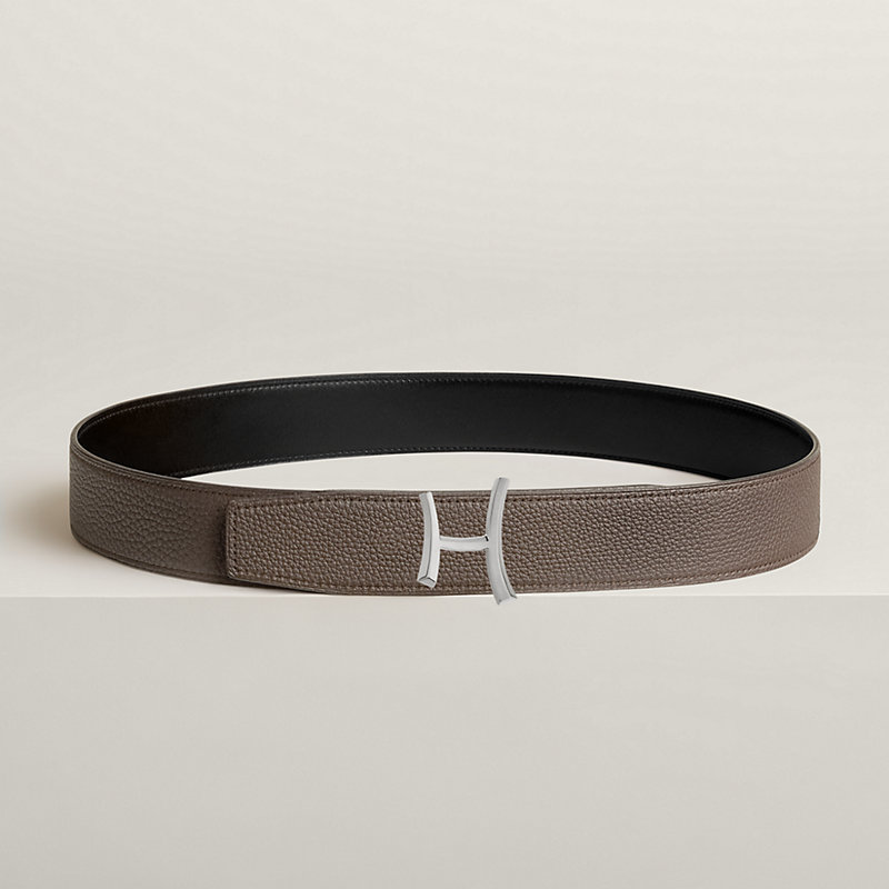 Script belt buckle & Reversible leather strap 38 mm