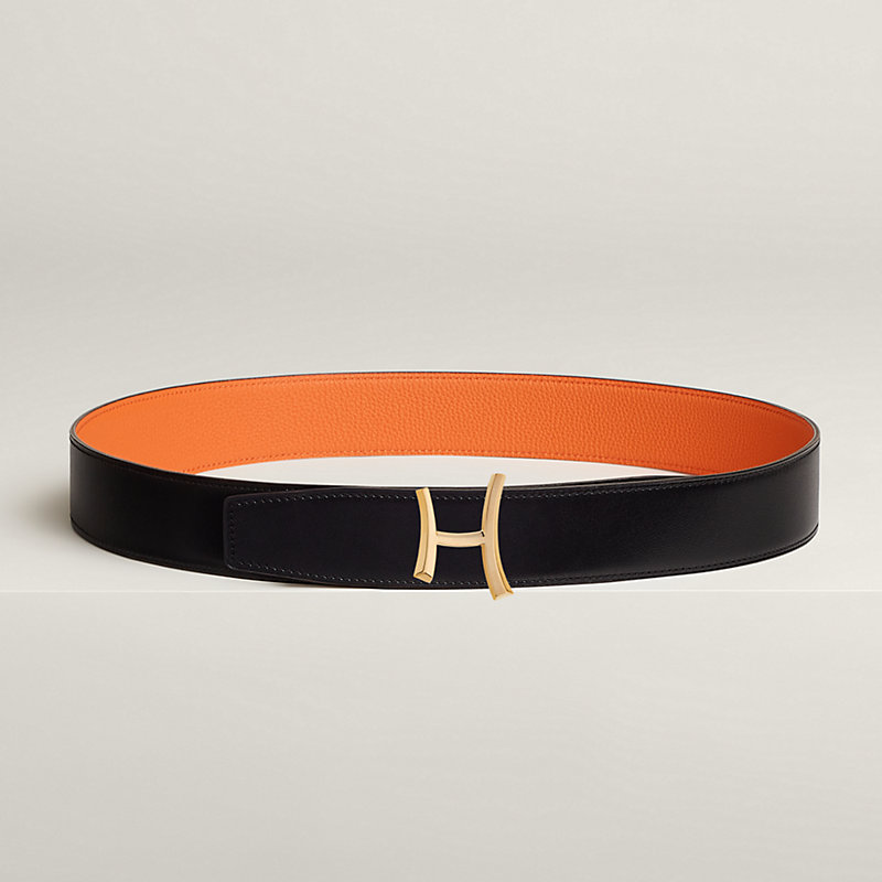 Script belt buckle & Reversible leather strap 38 mm