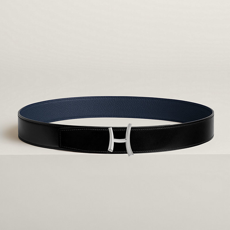 Script belt buckle & Reversible leather strap 38 mm