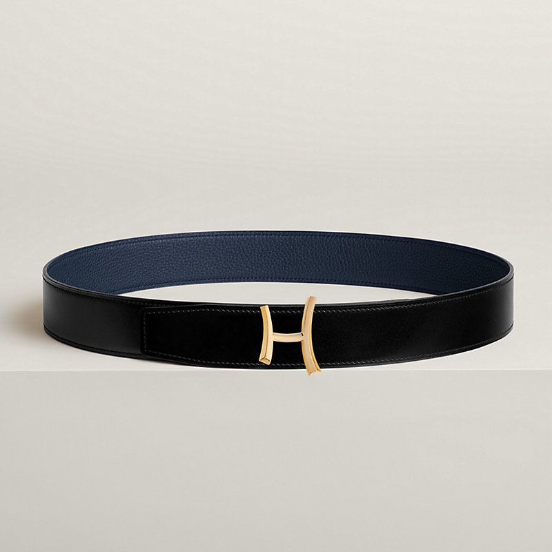 Script belt buckle & Reversible leather strap 38 mm
