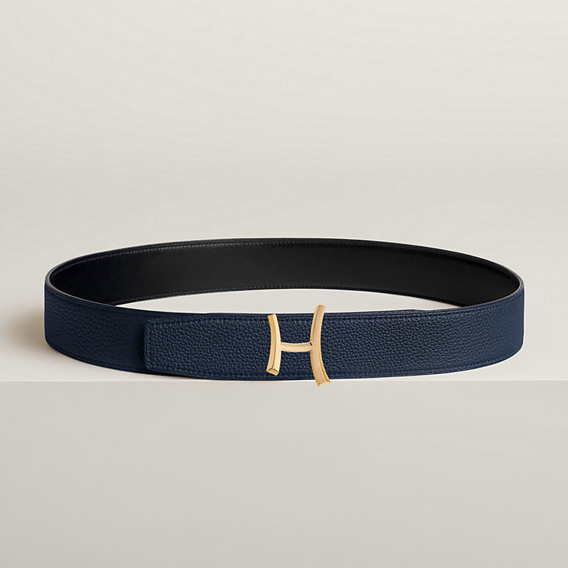 Script belt buckle & Reversible leather strap 38 mm