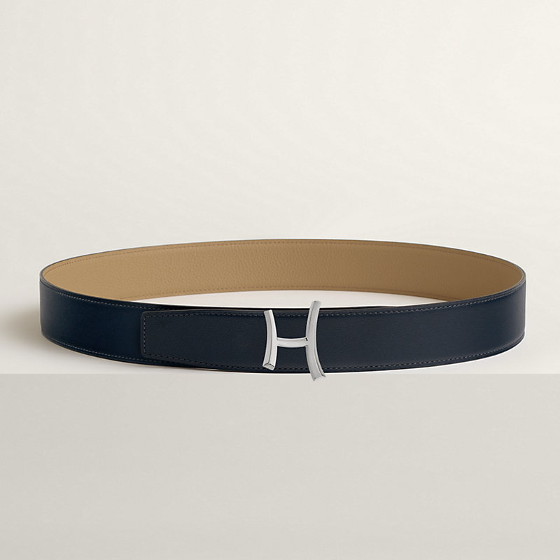 Script belt buckle & Reversible leather strap 38 mm