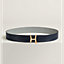 Script belt buckle & Reversible leather strap 38 mm, view 1 of 2