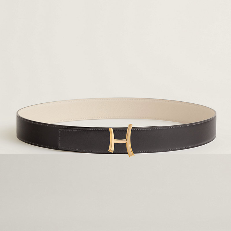Script belt buckle & Reversible leather strap 38 mm