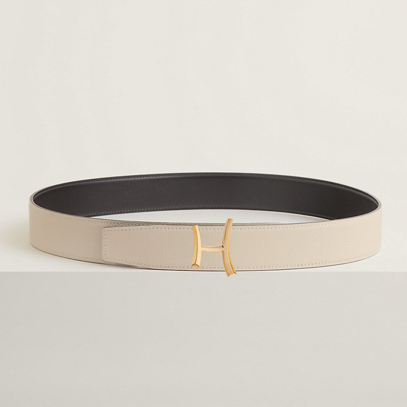 Script belt buckle & Reversible leather strap 38 mm