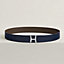 Script belt buckle & Reversible leather strap 38 mm, view 1 of 3