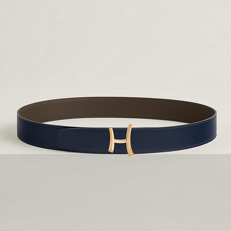 Script belt buckle & Reversible leather strap 38 mm