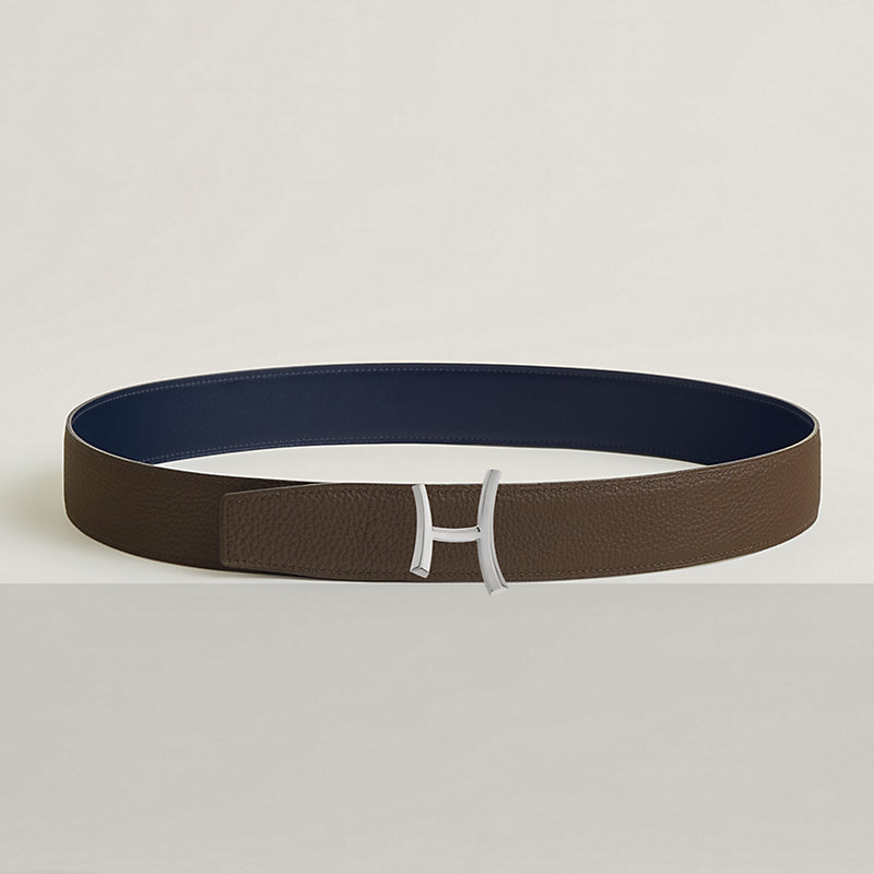Script belt buckle & Reversible leather strap 38 mm