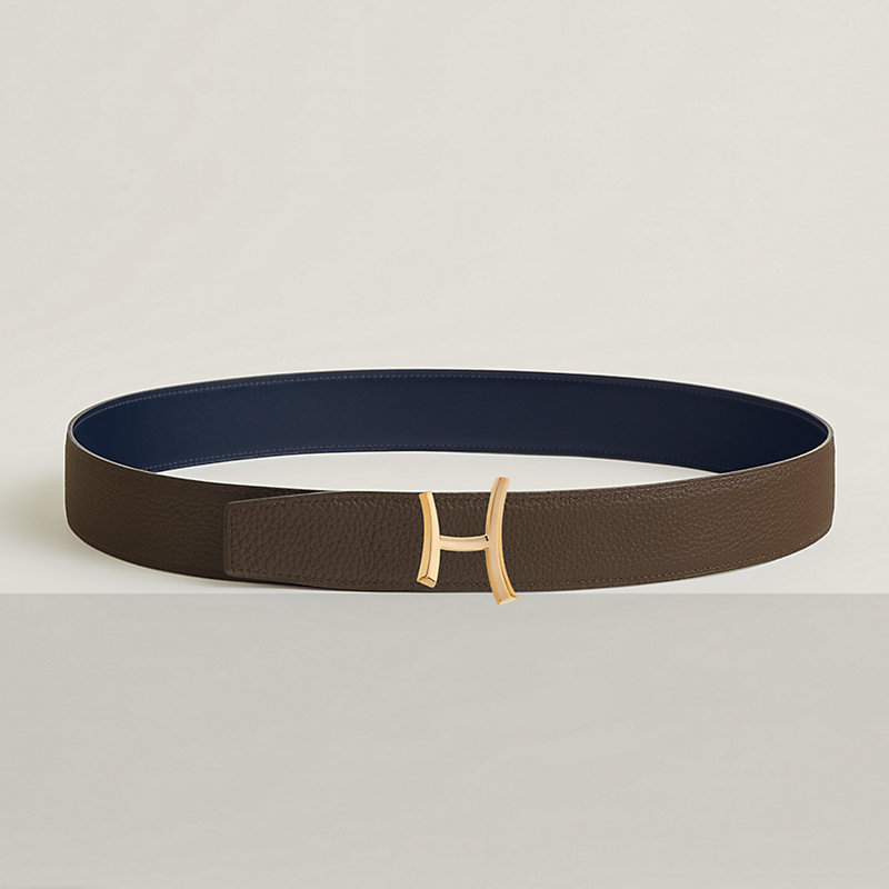 Script belt buckle & Reversible leather strap 38 mm