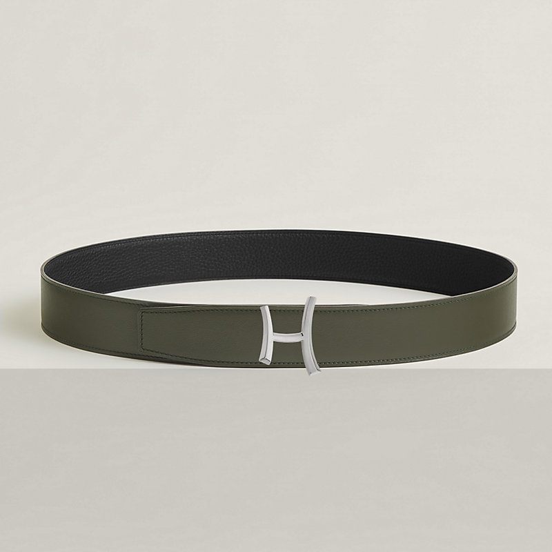 Script belt buckle & Reversible leather strap 38 mm