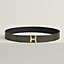 Script belt buckle & Reversible leather strap 38 mm, view 1 of 2
