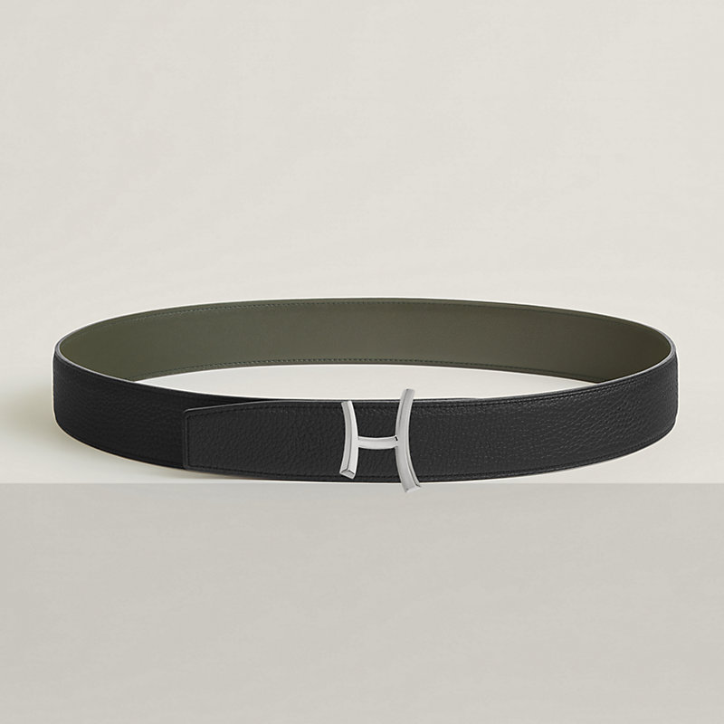 Script belt buckle & Reversible leather strap 38 mm