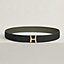 Script belt buckle & Reversible leather strap 38 mm, view 2 of 2