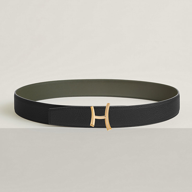 Script belt buckle & Reversible leather strap 38 mm