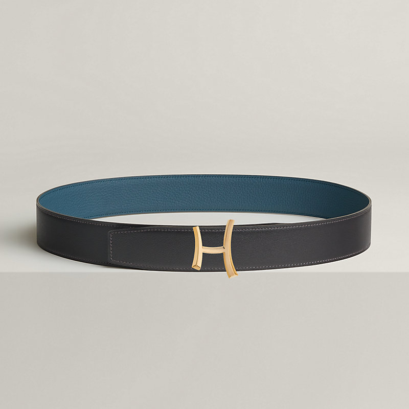 Script belt buckle & Reversible leather strap 38 mm