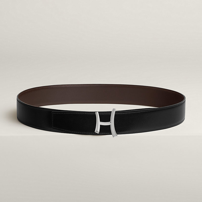 Script belt buckle & Reversible leather strap 38 mm