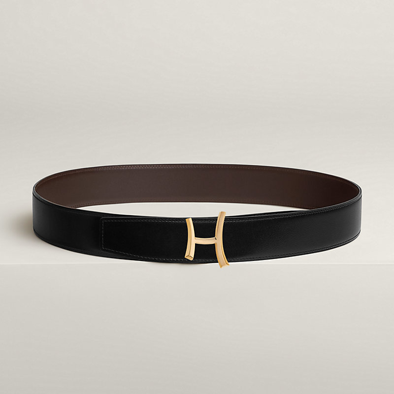 Script belt buckle & Reversible leather strap 38 mm
