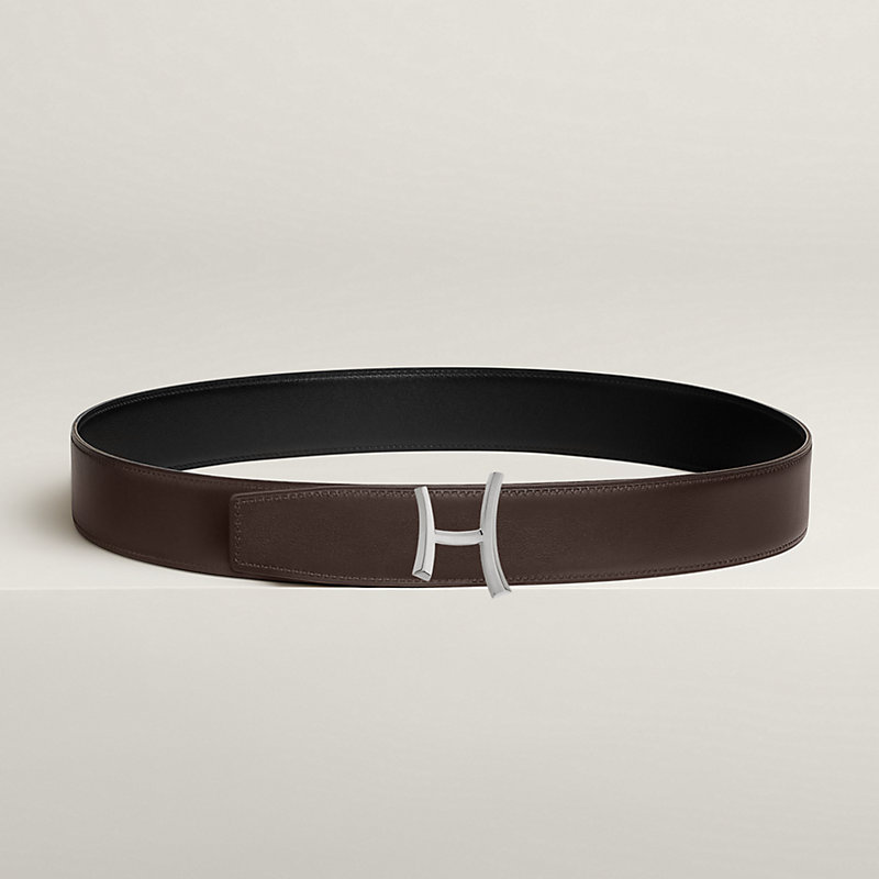 Script belt buckle & Reversible leather strap 38 mm