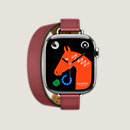 View: front, Series 10 case & Band Apple Watch Hermès Double Tour 42 mm Attelage