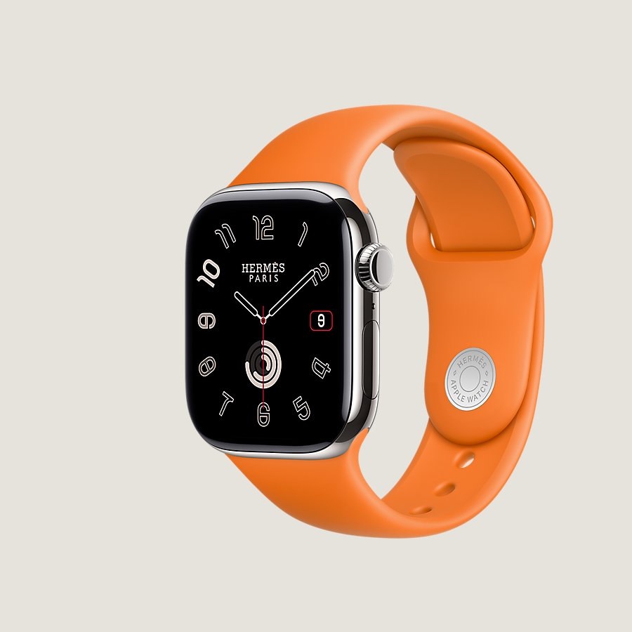 Series 10 case & Band Apple Watch Hermès Double Tour 42 mm Bridon Lisere Attelage