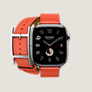 View: front, Series 10 case & Band Apple Watch Hermès Double Tour 42 mm Hapi