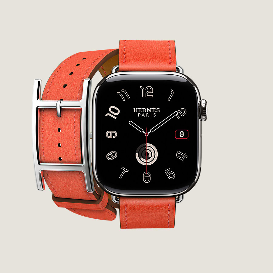 Series 10 case & Band Apple Watch Hermès Double Tour 42 mm Hapi