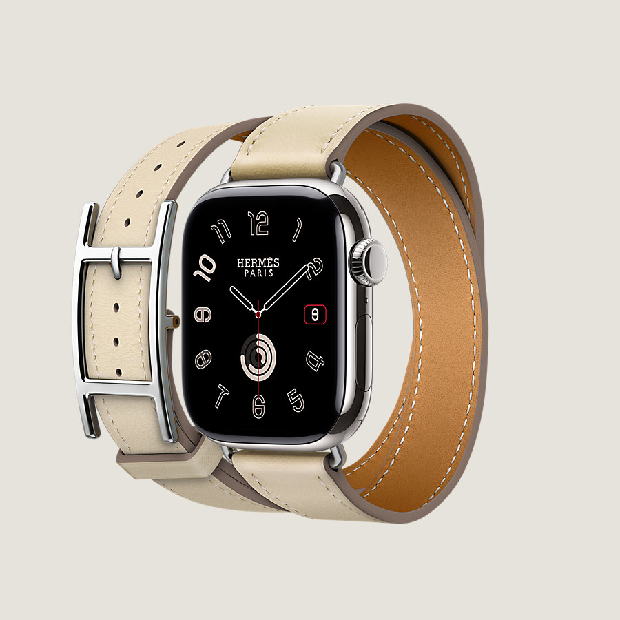 Series 10 case & Band Apple Watch Hermès Double Tour 42 mm Hapi