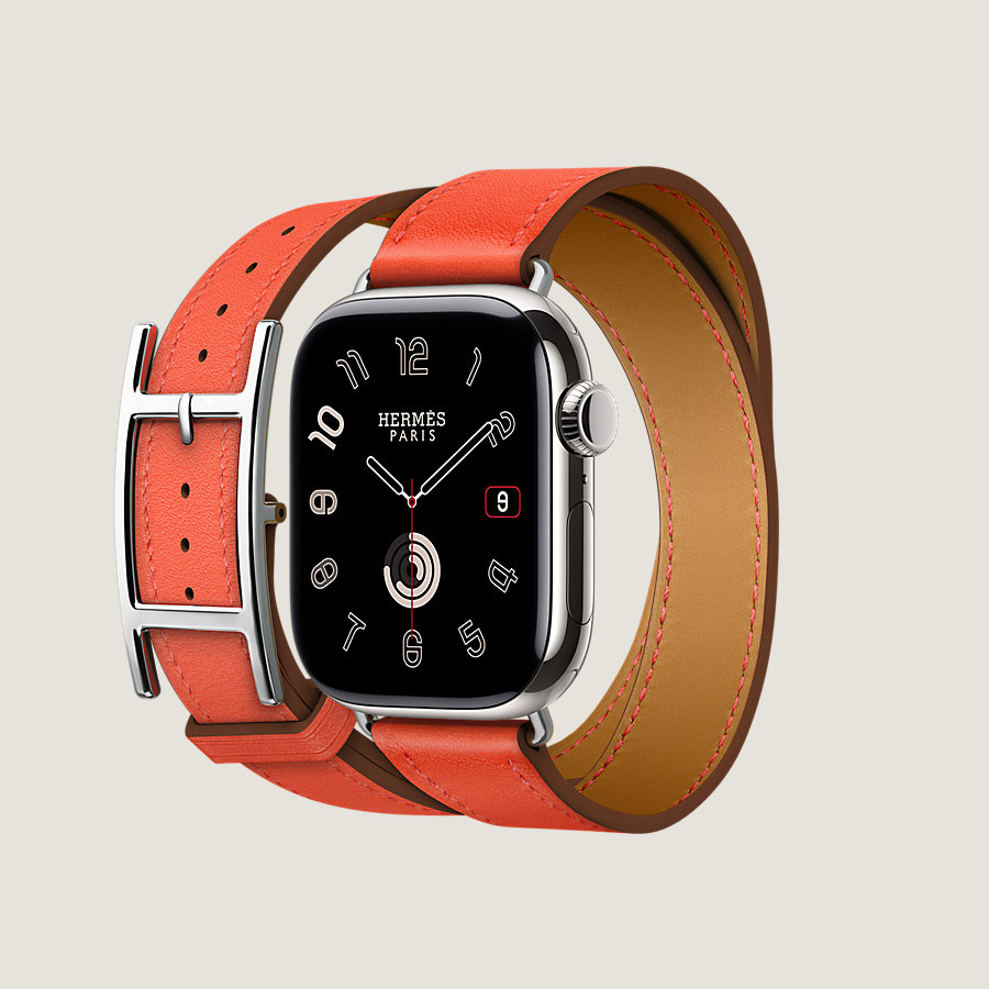 Series 10 case & Band Apple Watch Hermès Double Tour 42 mm Hapi