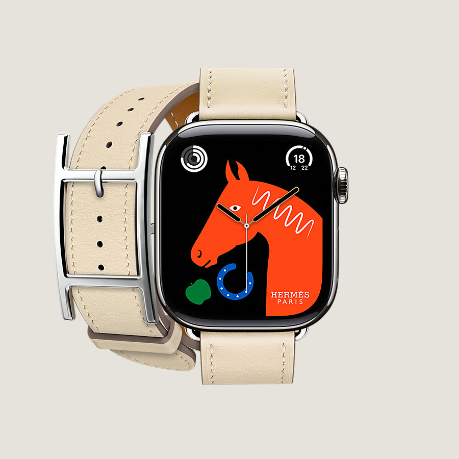 Series 10 case & Band Apple Watch Hermès Double Tour 42 mm Hapi