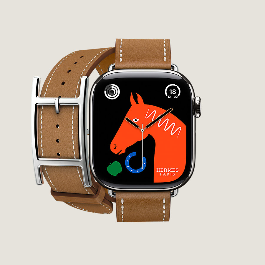 Series 10 case & Band Apple Watch Hermès Double Tour 42 mm Hapi