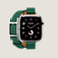 View: front, Series 10 case & Band Apple Watch Hermès Double Tour 42 mm Hapi Attelage