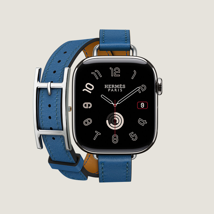 Series 10 case & Band Apple Watch Hermès Double Tour 42 mm Hapi Attelage