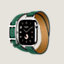 View: side, Series 10 case & Band Apple Watch Hermès Double Tour 42 mm Hapi Attelage