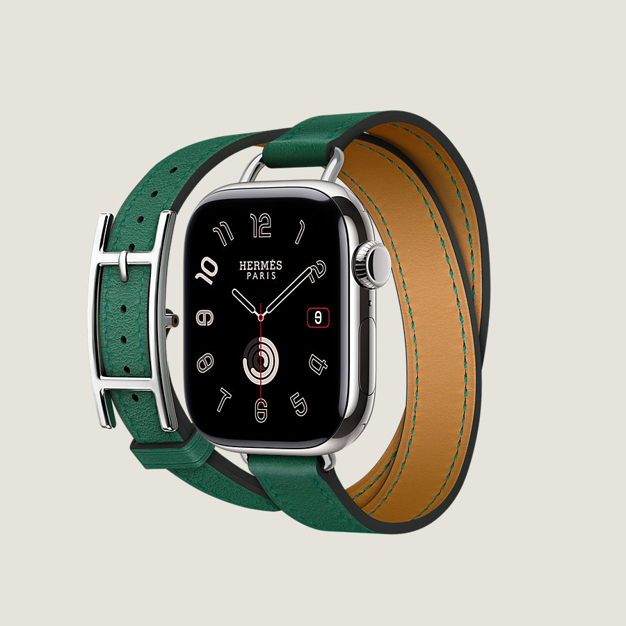 Series 10 case & Band Apple Watch Hermès Double Tour 42 mm Hapi Attelage