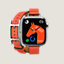 View: front, Series 10 case & Band Apple Watch Hermès Double Tour 42 mm Hapi Attelage