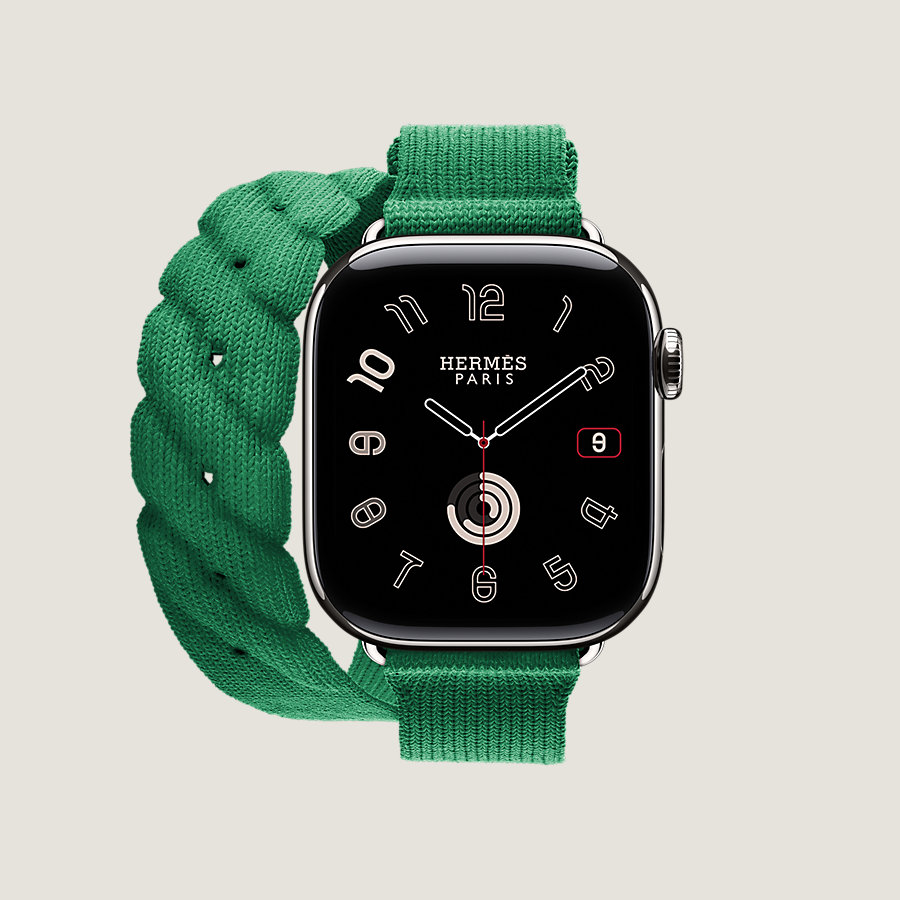 Series 10 case & Band Apple Watch Hermès Double Tour 42 mm Torsade