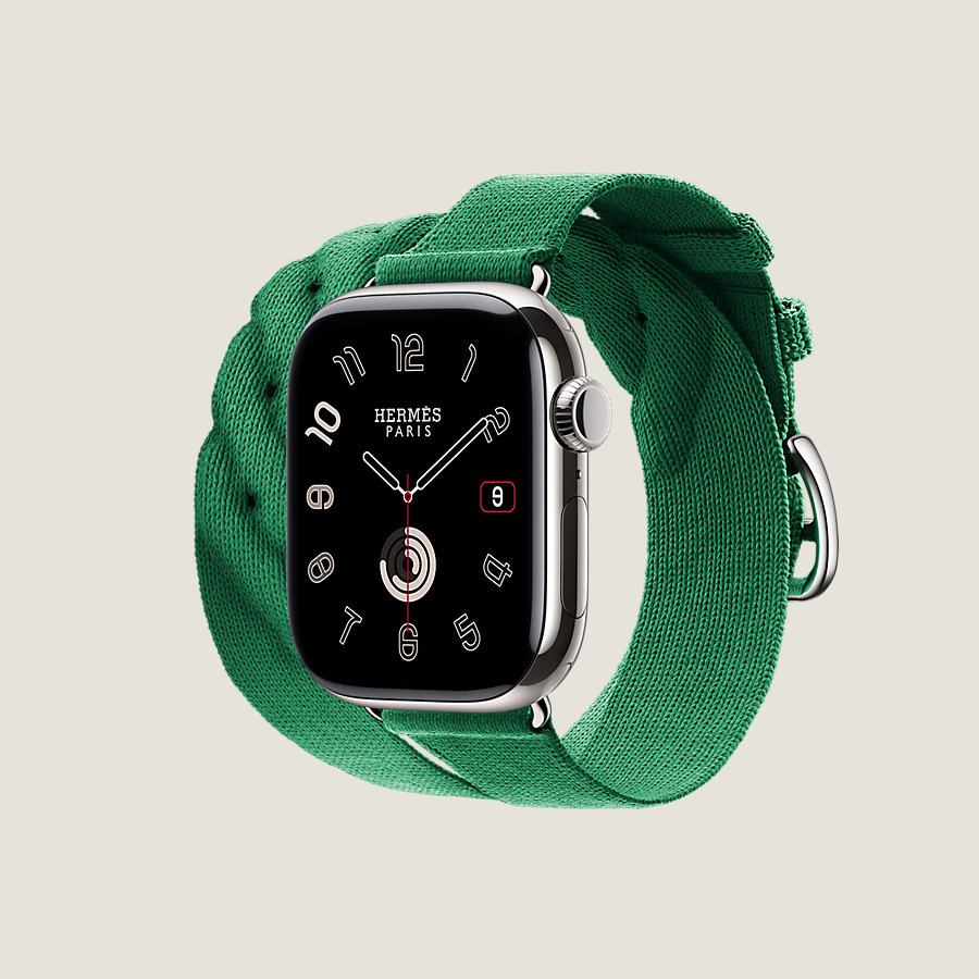 Series 10 case & Band Apple Watch Hermès Double Tour 42 mm Torsade