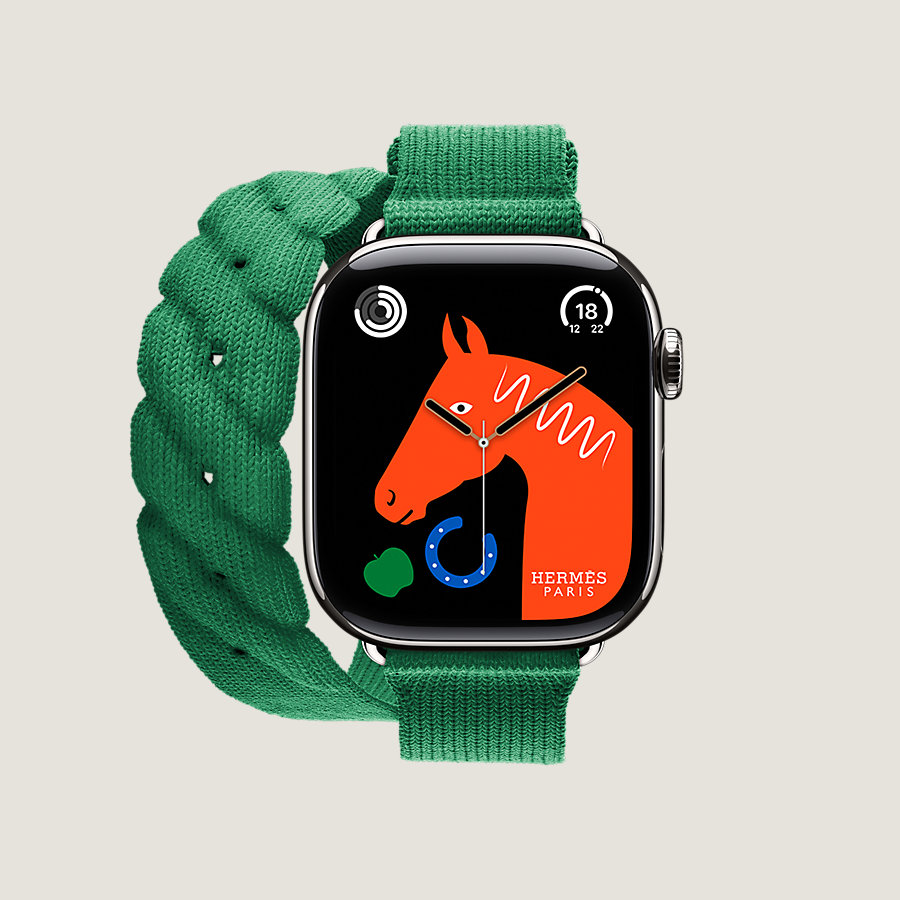 Series 10 case & Band Apple Watch Hermès Double Tour 42 mm Torsade